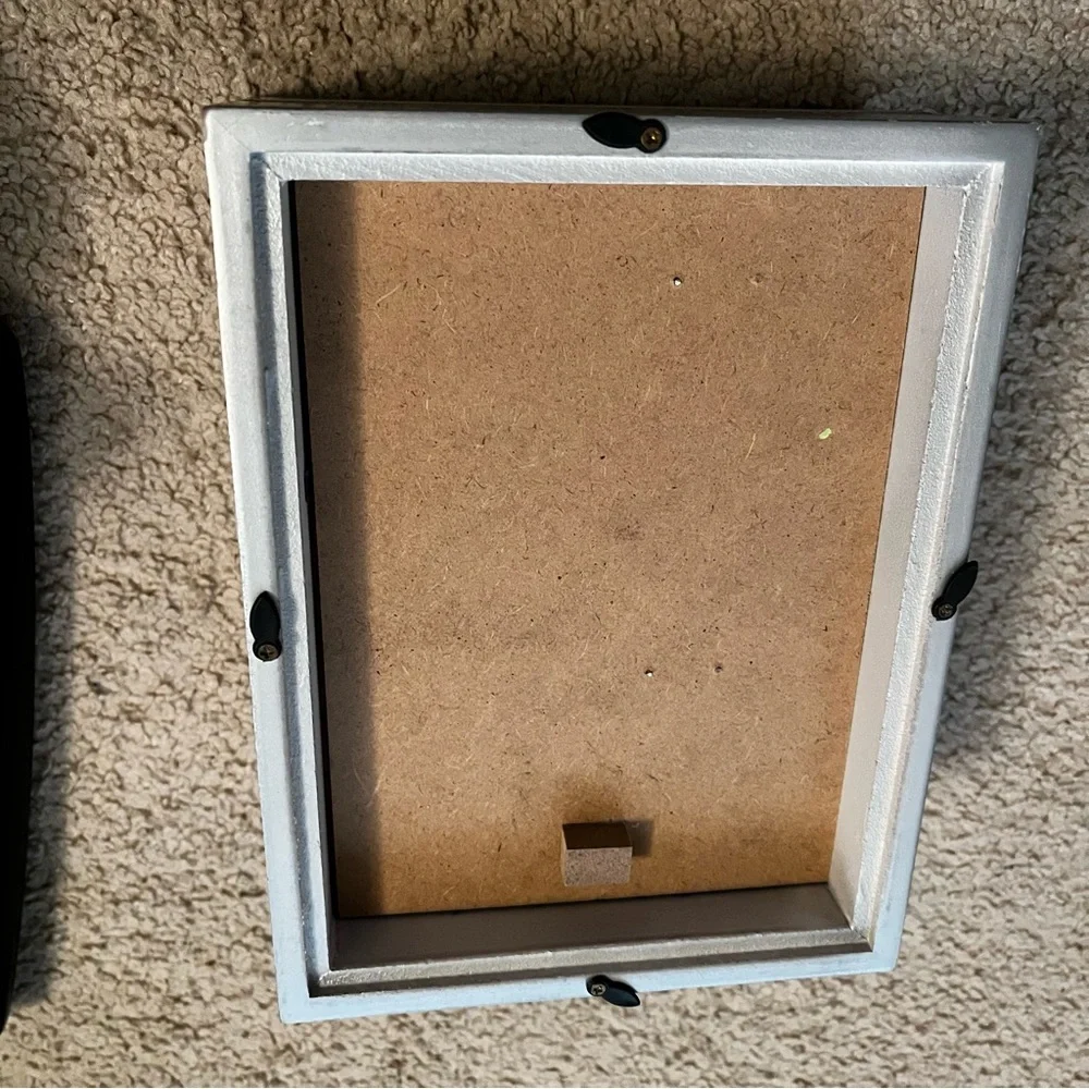 Shadow box clock purple and green
